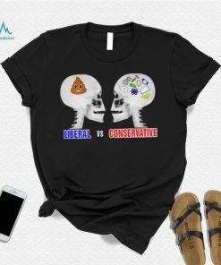 Liberal Brain Vs Conservative Brain Skull T Shirt