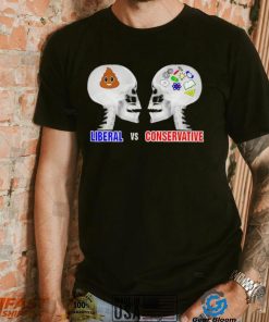 Liberal Brain Vs Conservative Brain Skull T Shirt