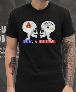 Liberal Brain Vs Conservative Brain Skull T Shirt