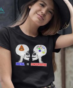 Liberal Brain Vs Conservative Brain Skull T Shirt