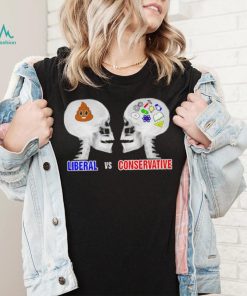 Liberal Brain Vs Conservative Brain Skull T Shirt