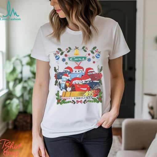 Lightning McQueen Pixar franchise cars Merry Christmas shirt