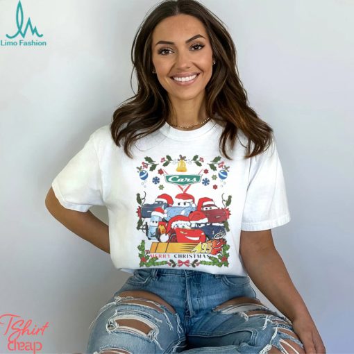 Lightning McQueen Pixar franchise cars Merry Christmas shirt