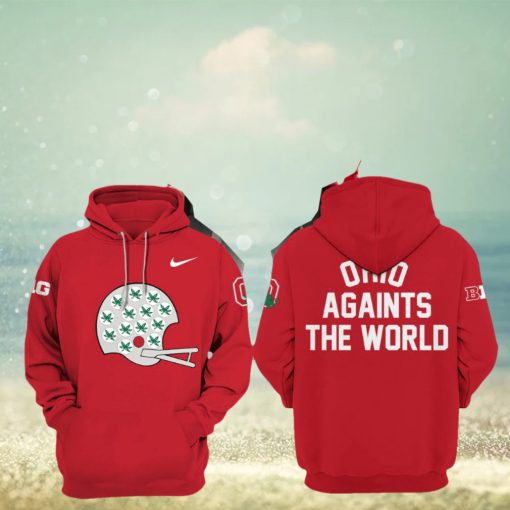 Limited Edition Ohio State Throwback Helmet Red Nike Logo Design 3D Hoodie