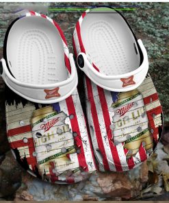 Limitted Edition Usa Flag Pattern Miller High Life Crocs Clog Shoes