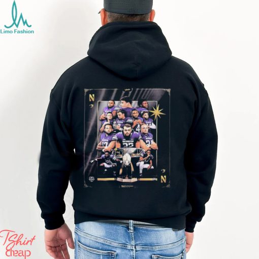 Line up Northwestern Wildcats Football in The 2023 SRS Distribution Las Vegas Bowl Shirt
