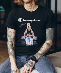 Lionel Messi Argentina Champion Fifa World Cup 2022 Signature T Shirt