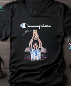 Lionel Messi Argentina Champion Fifa World Cup 2022 Signature T Shirt