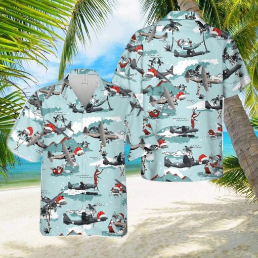 Lockheed Martin C 130J Super Hercules Christmas Hawaiian Shirt