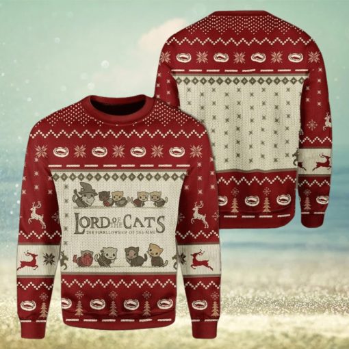 Lord Of The Cats Fellowship Christmas Ugly Sweater Funny For Men And Women