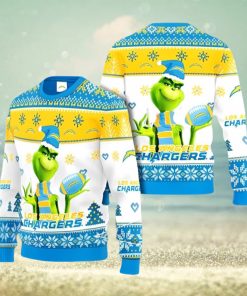 Los Angeles Chargers Grinch Ugly Christmas Sweater Xmas 3D Printed Christmas Sweater Gift