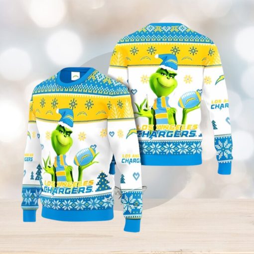 Los Angeles Chargers Grinch Ugly Christmas Sweater Xmas 3D Printed Christmas Sweater Gift