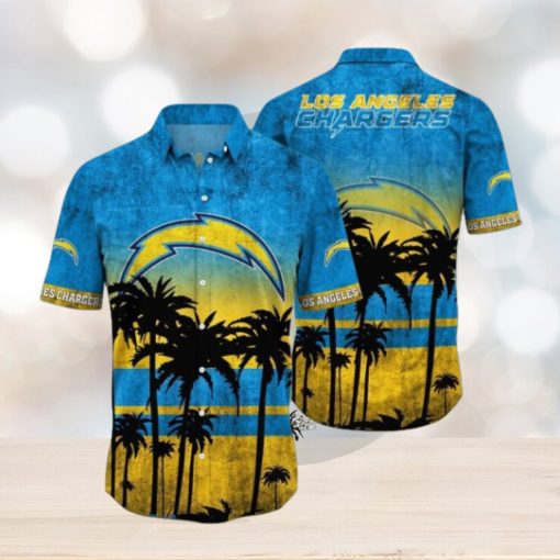 Los Angeles Chargers Logo Coconut Tropical Hawaiian Shirt Beach Gift For Fans