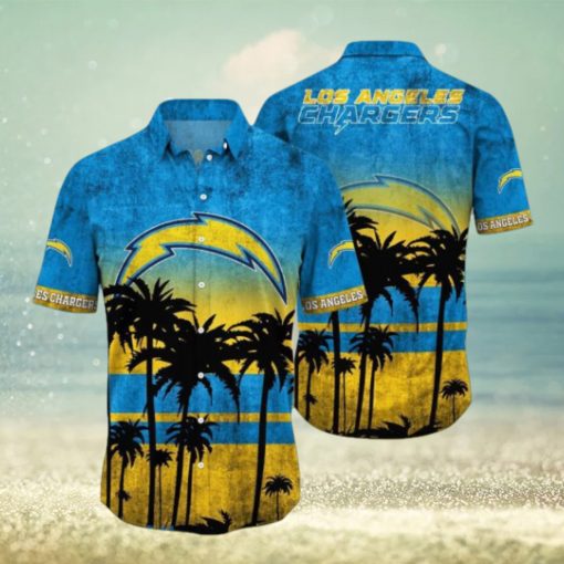 Los Angeles Chargers Logo Coconut Tropical Hawaiian Shirt Beach Gift For Fans