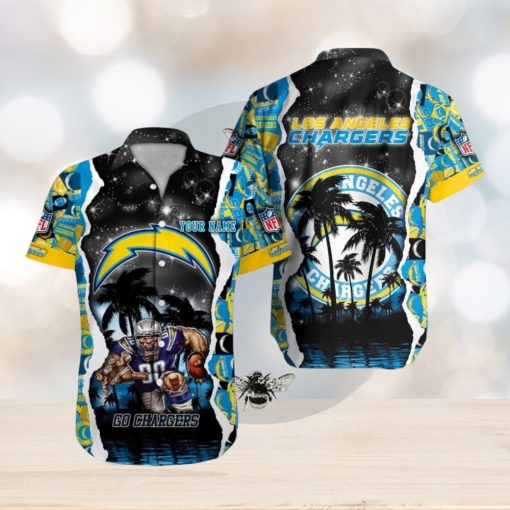 Los Angeles Chargers NFL Hawaiian Shirt Custom Name 3D All Over Printed Hawaii Shirt