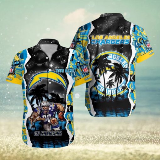 Los Angeles Chargers NFL Hawaiian Shirt Custom Name 3D All Over Printed Hawaii Shirt