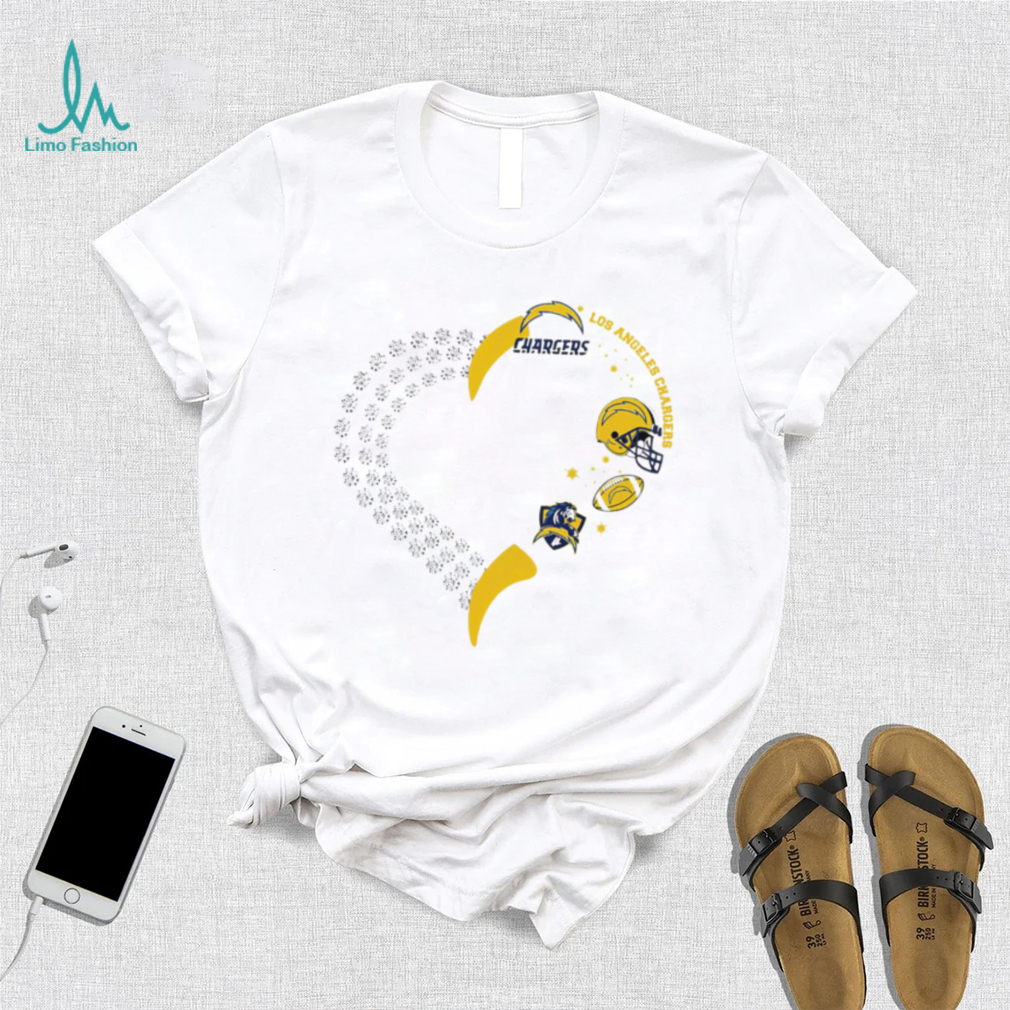 Los Angeles Chargers football heart helmet logo gift shirt Los Angeles Chargers football heart helmet logo gift shirt