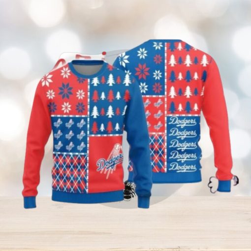 Los Angeles Dodgers Christmas Pine Trees Sweater