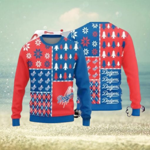 Los Angeles Dodgers Christmas Pine Trees Sweater