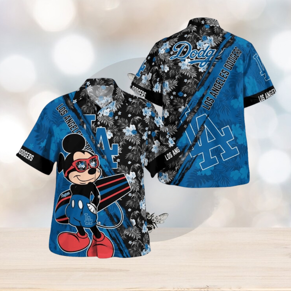 Los Angeles Dodgers Mickey Mouse Floral Short Sleeve Hawaii Shirt Los Angeles Dodgers Mickey Mouse Floral Short Sleeve Hawaii Shirt