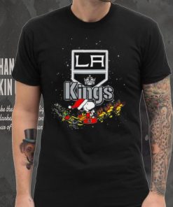 Los Angeles Kings NHL Santa Snoopy and Woodstock Christmas T Shirt