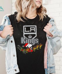 Los Angeles Kings NHL Santa Snoopy and Woodstock Christmas T Shirt