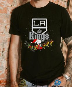 Los Angeles Kings NHL Santa Snoopy and Woodstock Christmas T Shirt