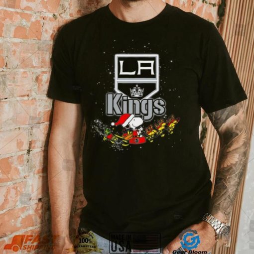 Los Angeles Kings NHL Santa Snoopy and Woodstock Christmas T Shirt