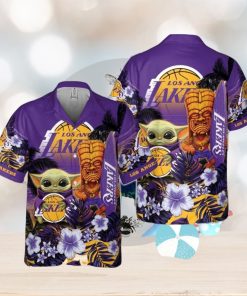 Los Angeles Lakers Baby Yoda National Basketball Association Aop Hawaiian Shirt For Men Women