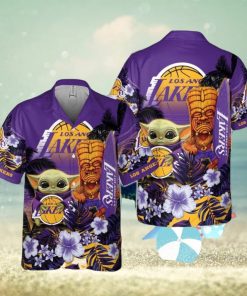 Los Angeles Lakers Baby Yoda National Basketball Association Aop Hawaiian Shirt For Men Women