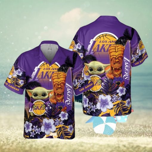 Los Angeles Lakers Baby Yoda National Basketball Association Aop Hawaiian Shirt For Men Women