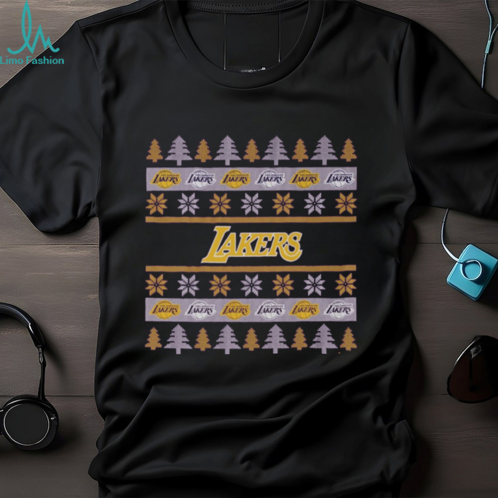 Los Angeles Lakers Holiday Christmas Tree T Shirt Los Angeles Lakers Holiday Christmas Tree T Shirt