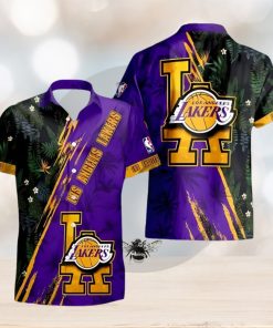 Los Angeles Lakers NBA Champions Floral Pattern 3D Aloha Hawaiian Shirt