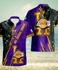 Los Angeles Lakers NBA Champions Floral Pattern 3D Aloha Hawaiian Shirt