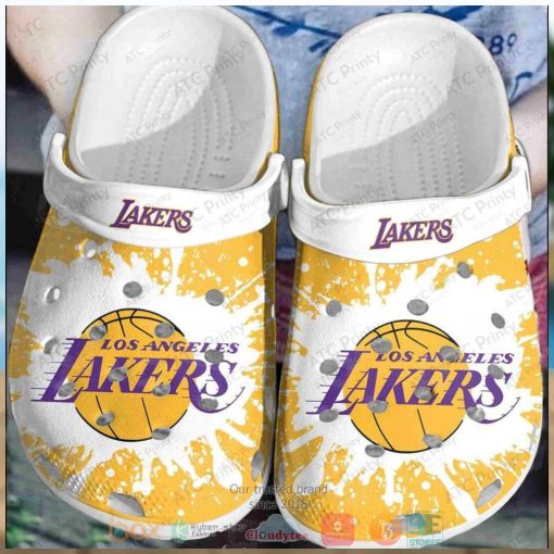 Los Angeles Lakers White Yellow Nba Crocs Clog Shoes