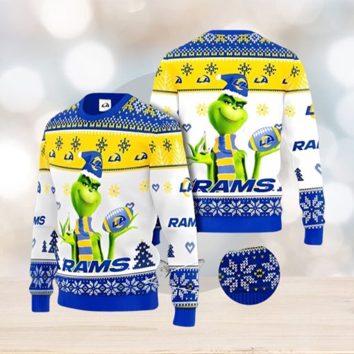 Los Angeles Rams Grinch Ugly Christmas Sweater Xmas 3D Printed Christmas Sweater Gift