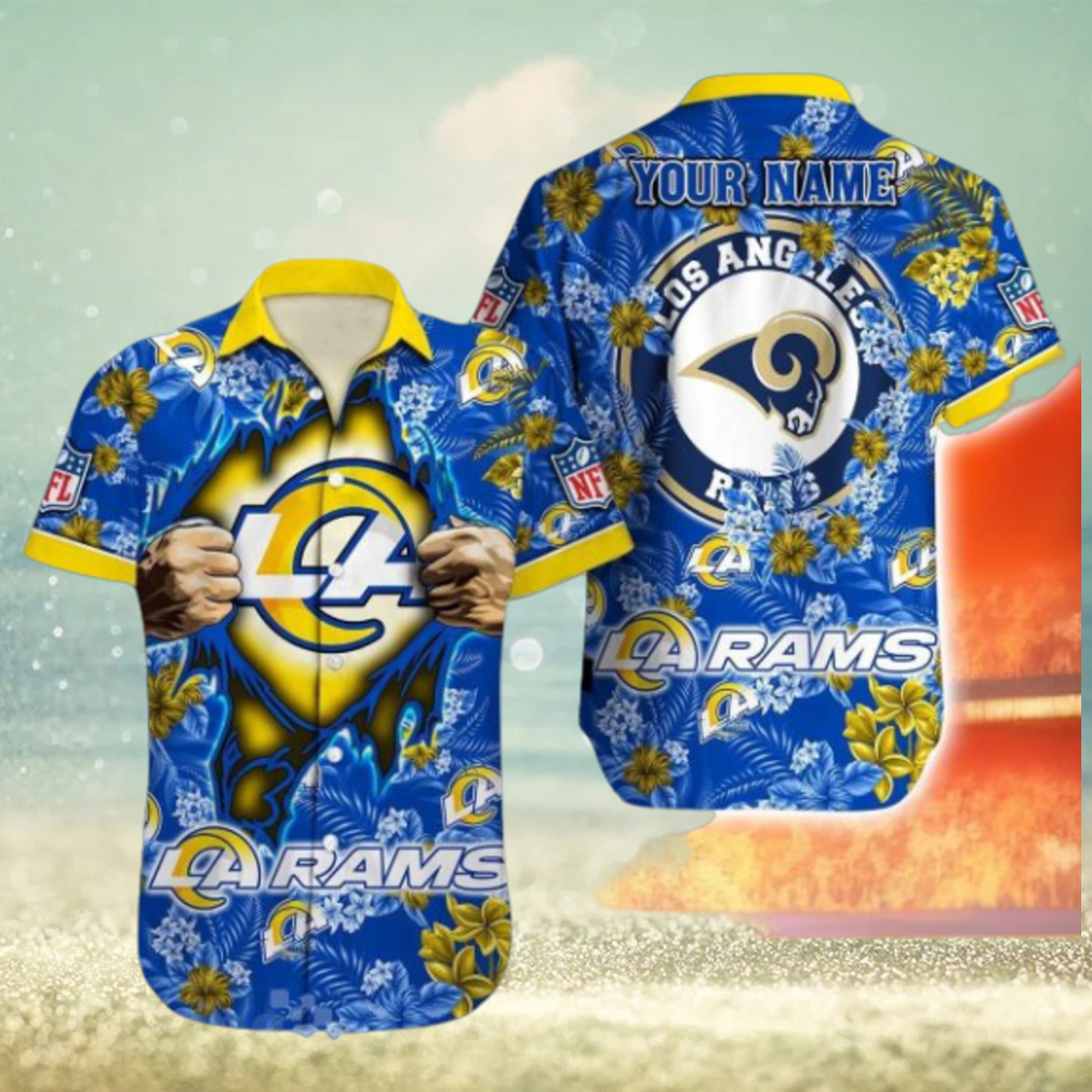 Los Angeles Rams NFL All Over printed 3D Hawaiian Shirt Custom Name Los Angeles Rams NFL All Over printed 3D Hawaiian Shirt Custom Name