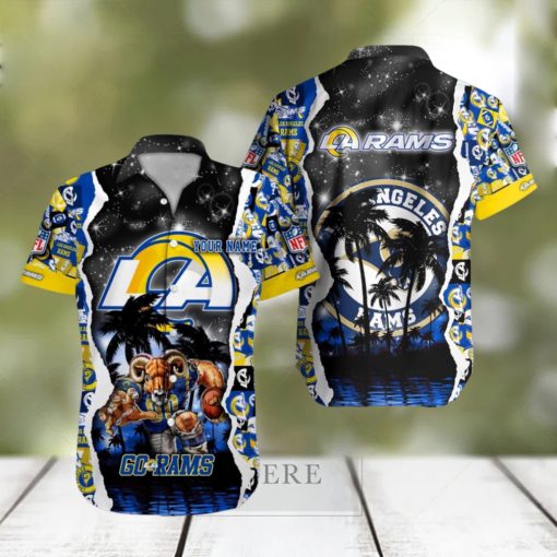 Los Angeles Rams NFL Hawaiian Shirt Custom Name 3D All Over Printed Hawaii Shirt