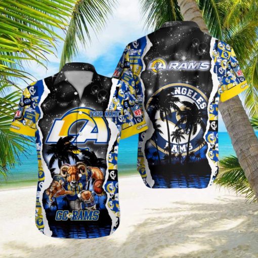 Los Angeles Rams NFL Hawaiian Shirt Custom Name 3D All Over Printed Hawaii Shirt