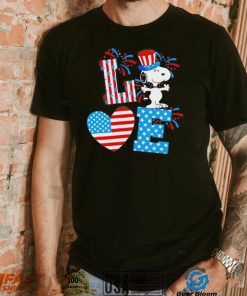 Love Snoopy Peanuts USA flag shirt