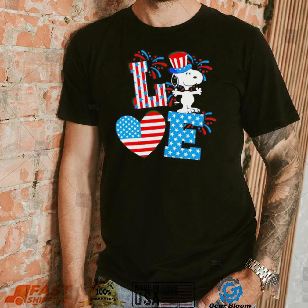 Love Snoopy Peanuts USA flag shirt Love Snoopy Peanuts USA flag shirt