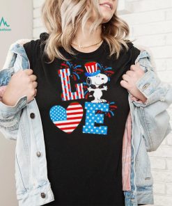 Love Snoopy Peanuts USA flag shirt
