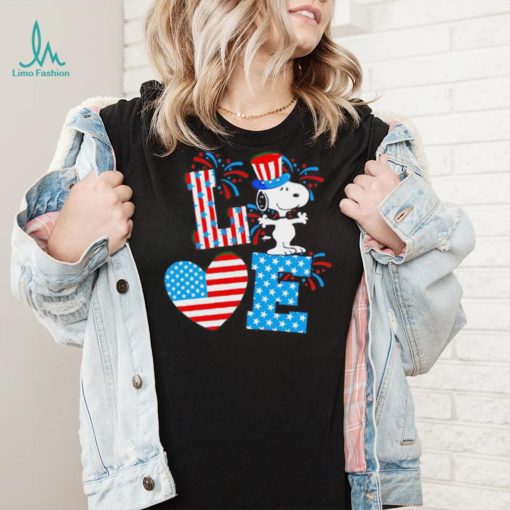 Love Snoopy Peanuts USA flag shirt