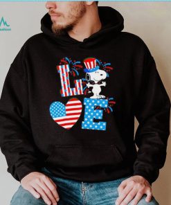 Love Snoopy Peanuts USA flag shirt