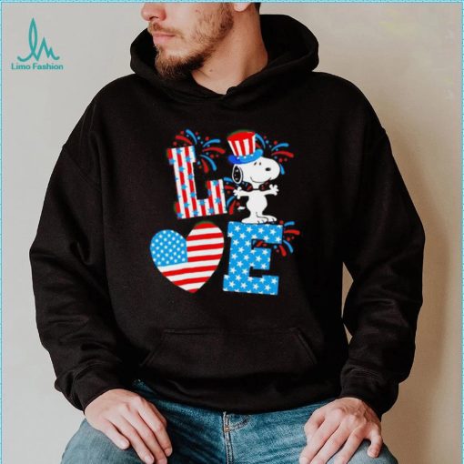 Love Snoopy Peanuts USA flag shirt