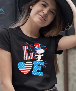Love Snoopy Peanuts USA flag shirt