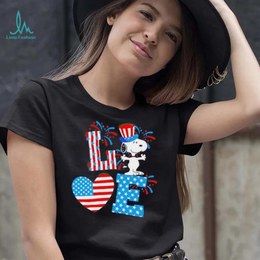 Love Snoopy Peanuts USA flag shirt