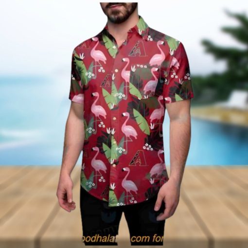 MLB Arizona Diamondbacks Hawaiian Shirt, Flamingo & Banana Leaf Design