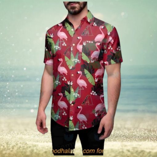 MLB Arizona Diamondbacks Hawaiian Shirt, Flamingo & Banana Leaf Design