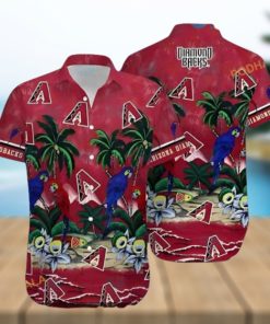 MLB Arizona Diamondbacks Hawaiian Shirt, Parrot & Palm Tree Design